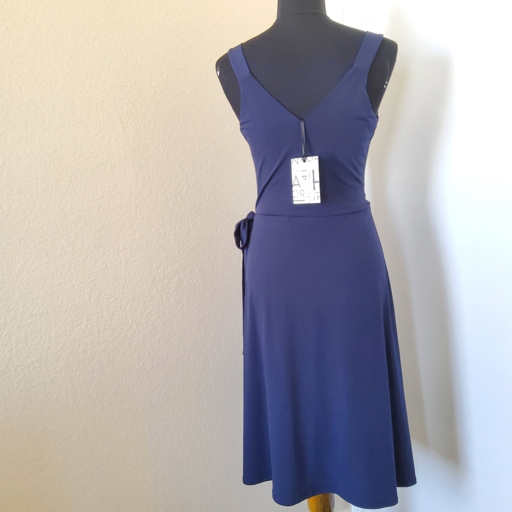 41 Hawthorn Navy Blue Faux Wrap Dress Size M NWT - Picture 5 of 11